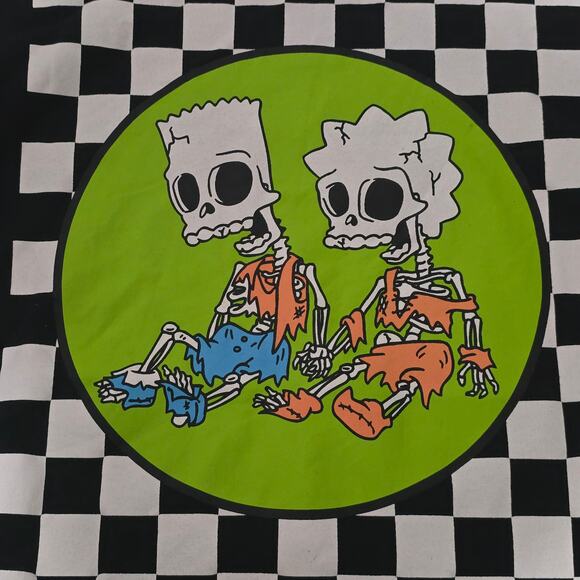 The Simpsons Treehouse of Horror Skeleton Tee | Bart & Lisa Halloween| Large - Picture 2 of 3